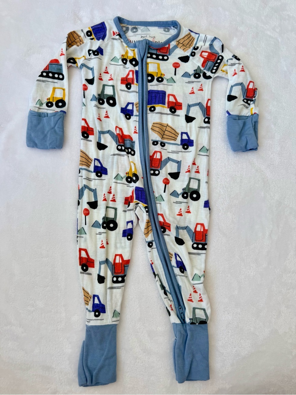 Little Sleepies Construction Zippie (size 0-3M)